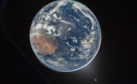 A Moonlit Earth as Seen From Artemis II