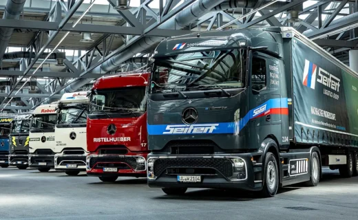 Mercedes posts Tesla-like efficiency hauling 36 tons through a German winter