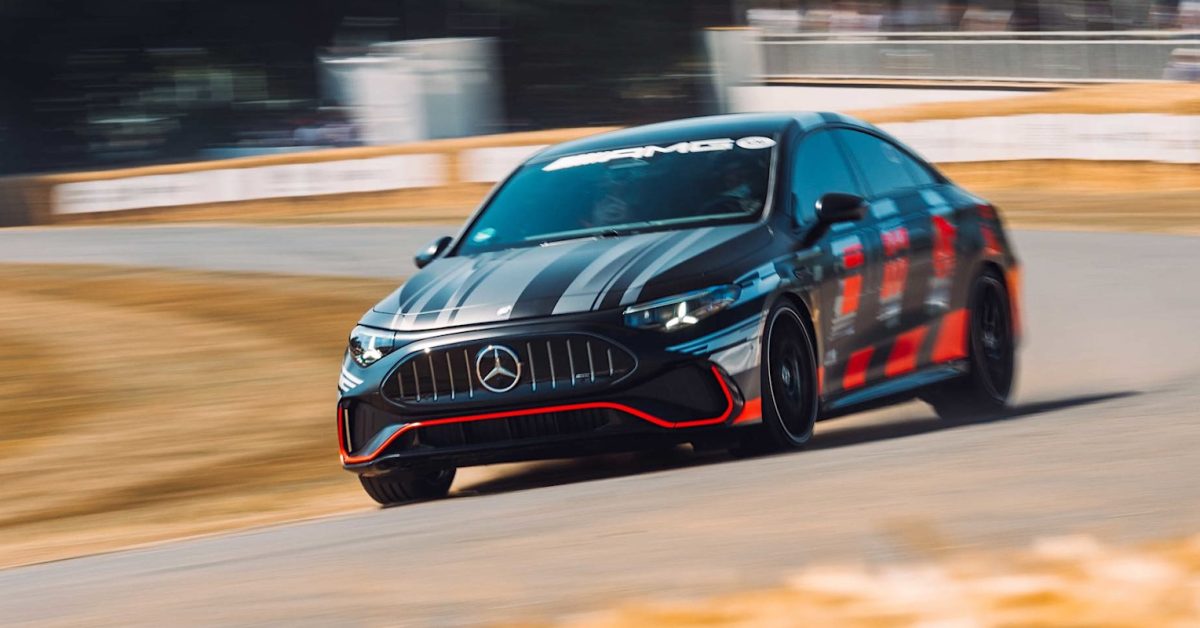 Mercedes AMG CLA 45 arrives in Goodwood with 680 hp and three axial-flux motors