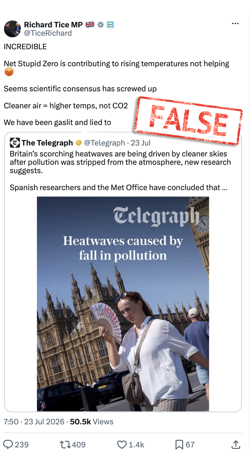 Factcheck: No, Europe’s heatwaves are not being ‘caused’ by declining air pollution
