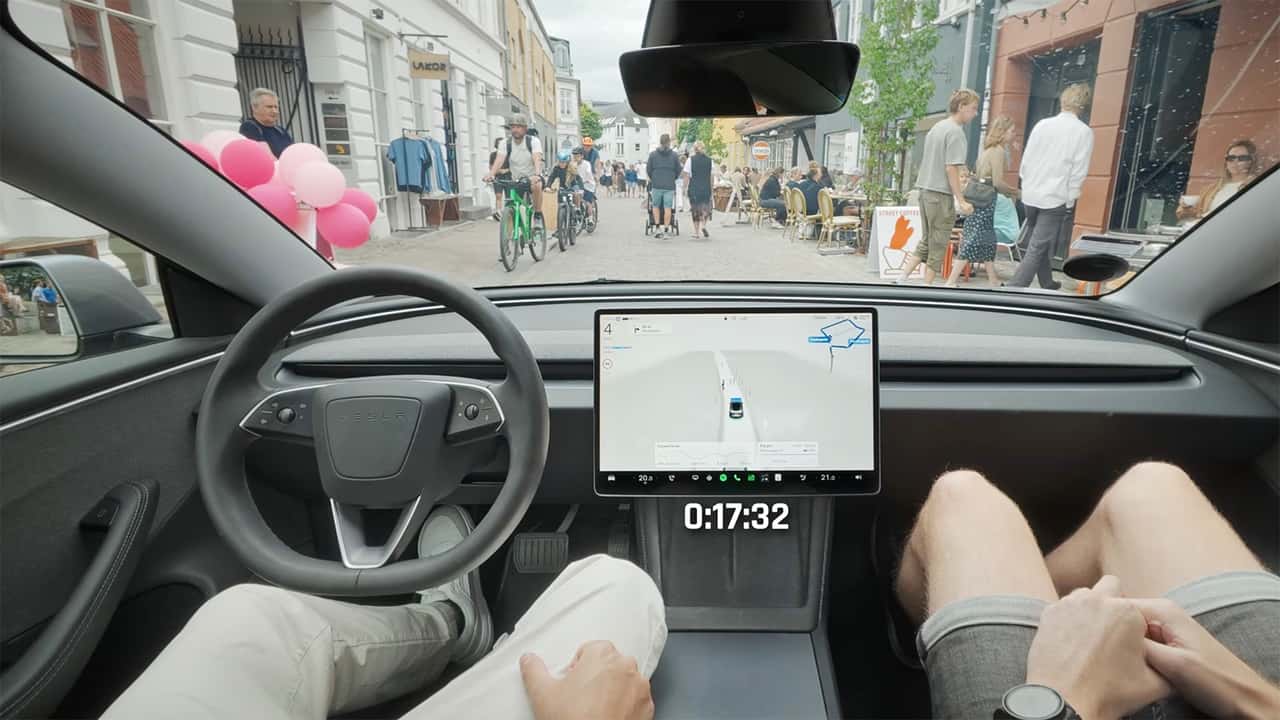 Watch Tesla FSD Navigate Denmark's Tightest, Toughest Street