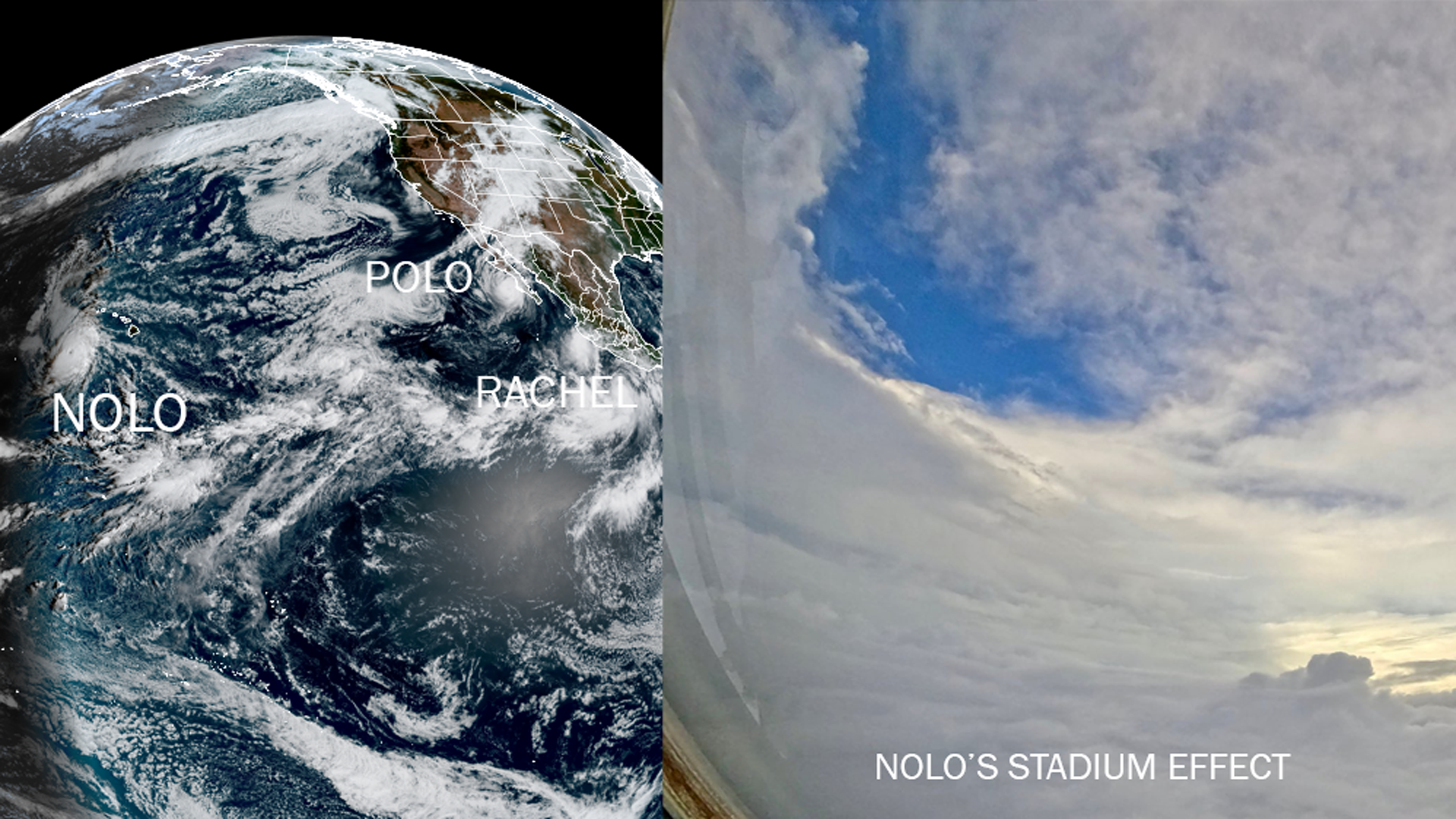 El Huracán Nolo da otro giro, mientras Polo llevará abundante humedad tropical al desierto del suroeste