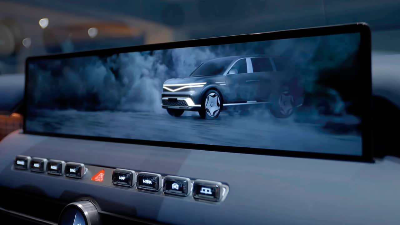The Genesis GV90 Has A Huge Screen. Park And It Gets Even Bigger