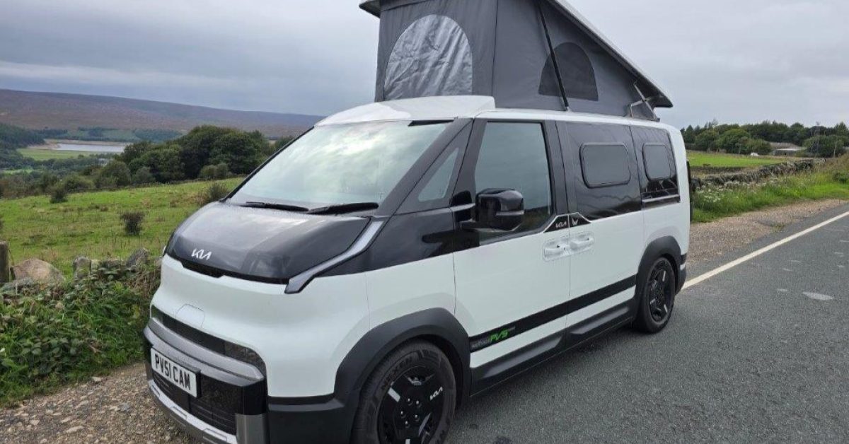 Kia’s PV5 electric campervan has two beds and a fully equipped kitchen [Images]