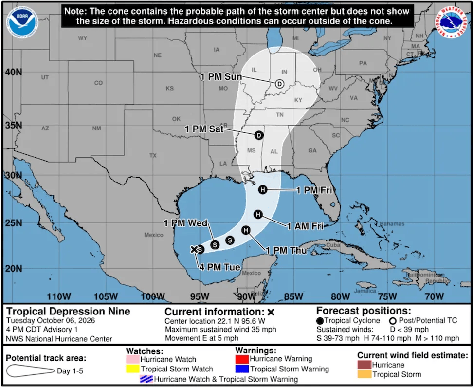 Aumentan las probabilidades de que un huracán toque tierra en la costa estadounidense del Golfo de México