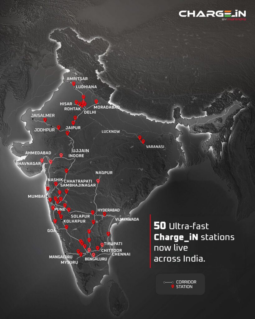 Charge_iN by Mahindra expands its network to 50 charging stations in India