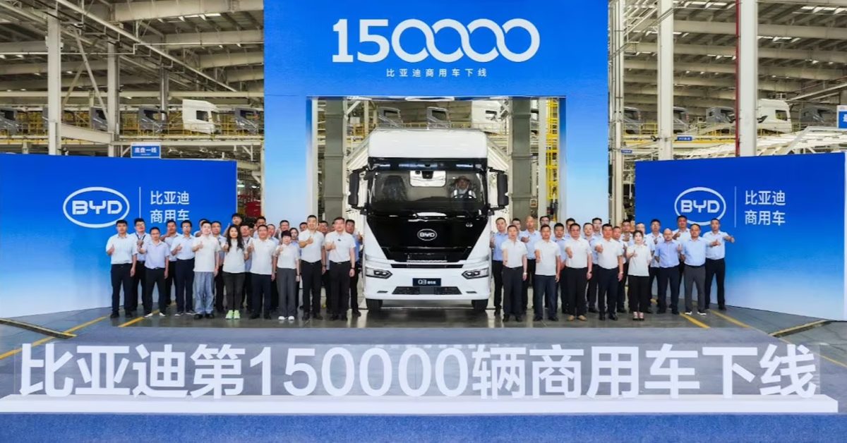 BYD builds 150,000th commercial NEV – an 800 hp Q3 electric semi truck
